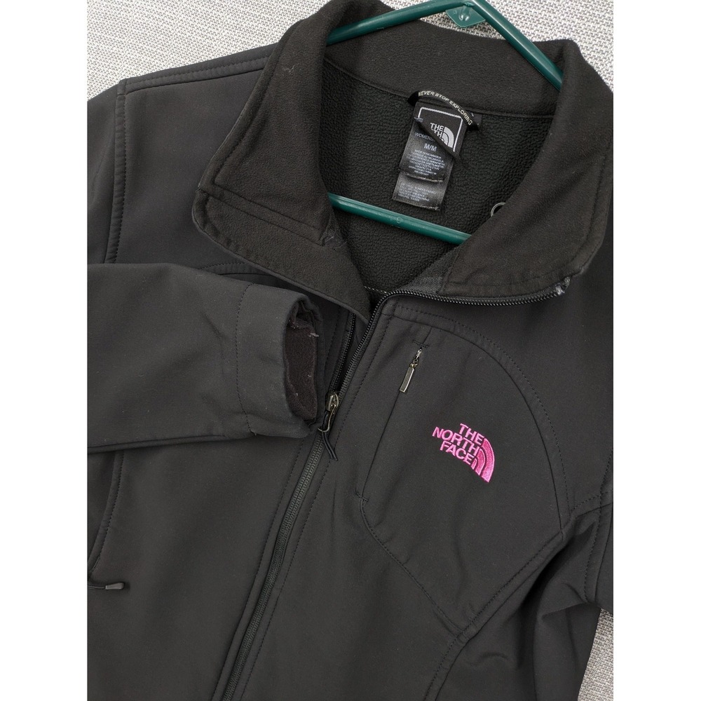 The North Face Jacket Womens Medium Black WindWall Softshell Pink Ribbon